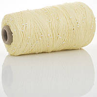 Намистини на Котонi № 45 лимон + білі намистини (Пряжа нитки для в'язання)