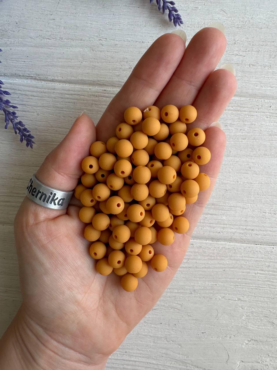 Намистини " Зефірні " 8 мм,  карамель   500 грам