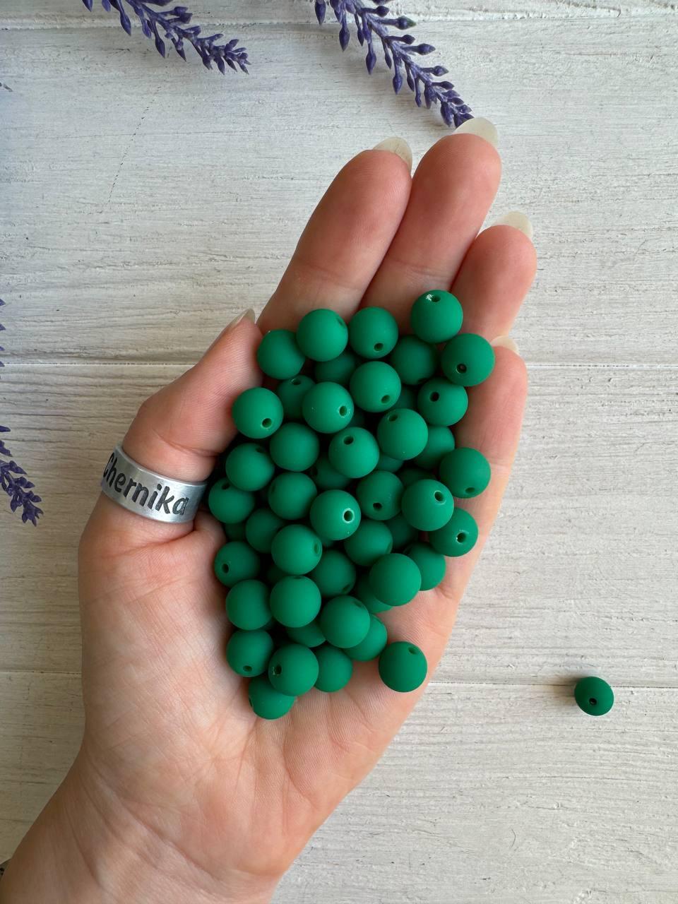 Намистини " Зефірні " 10 мм, темно зелені    500 грам