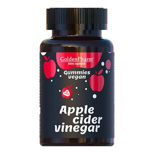 Яблучний оцет GoldenPharm Apple Cider Vinеgаr 60 мармеладок, фото 1