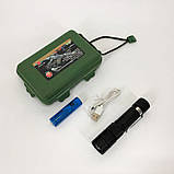 Тактичний ліхтар ручний Bailong BL-518-T6, Ручний ліхтар з 18650 акумулятором cob TE-53, фото 2