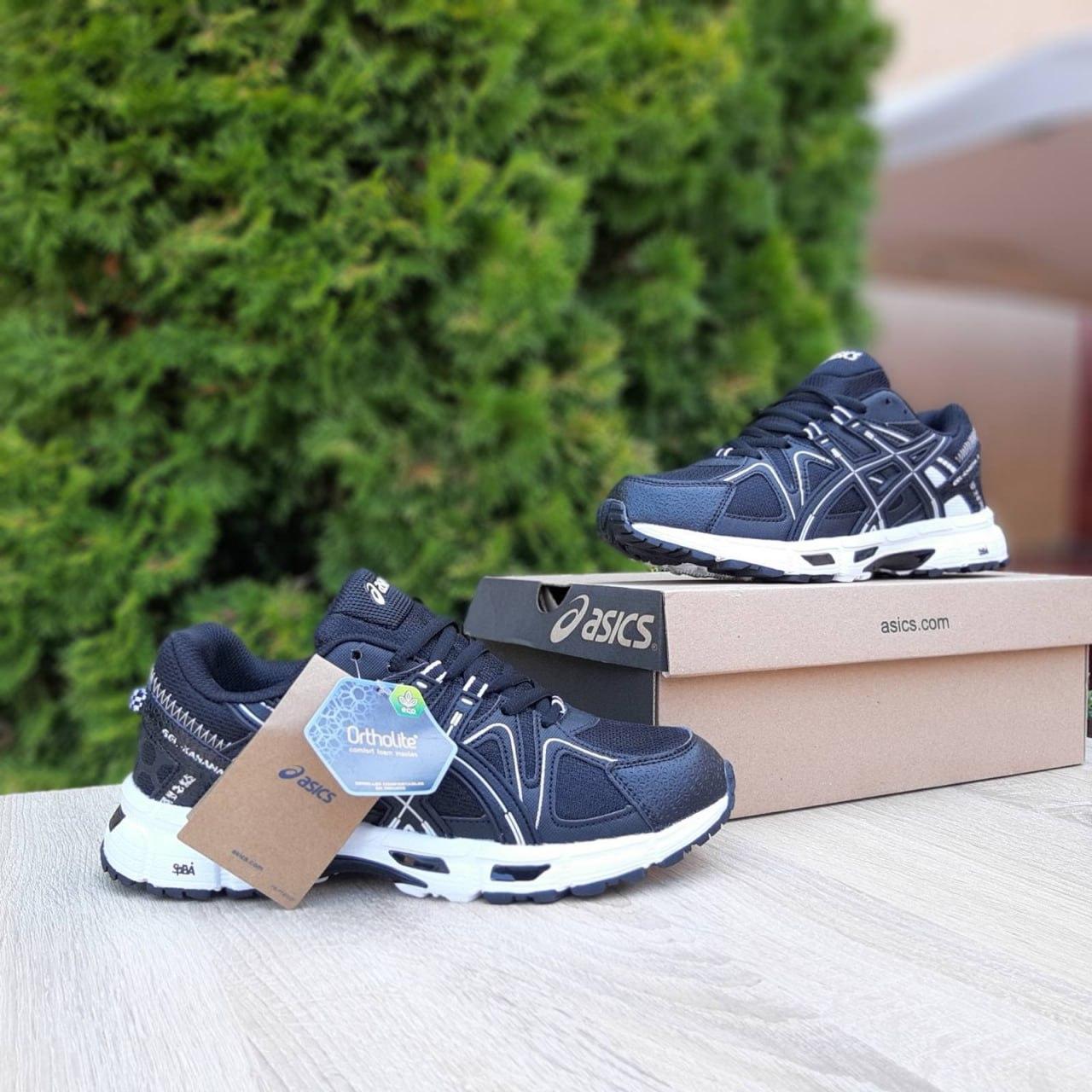 Чоловічі та жіночі кросівки Asics Gel-Kahana 8 Black White (Чорні) Взуття Асикс Гель Кахана 8 повсякденні шкіра демісезон
