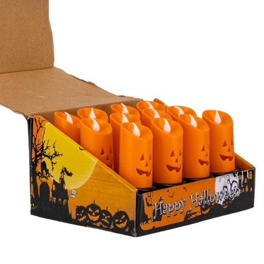 Декор на Хелловін "Свічі на підставці" в пакованні 12 шт. 3*12см., пластик (9134-020)