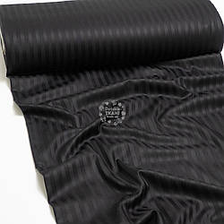 Страйп сатин, колір чорний, ширина 240 см (№5237)