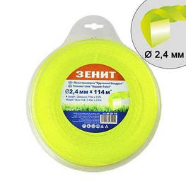 Жилка косильна Зеніт плетена "Кручений квадрат" 2,4 мм х 114 м (КРК-24-114-С) (40524114) - оригінал