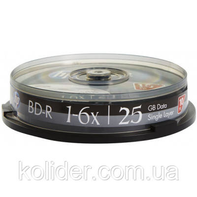 Акція! Диск BD HP BD-R 25GB 6X 10шт (69321/BRE00071-3) - За кращою ...