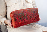 Велика шкіряна косметичка жіноча Червона з тисненням Карпати, фото 2