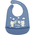 Promo Ціна! Слинявчик Canpol babies Bonjour Paris силіконовий з кишенькою синій (74/027_blu) - тільки на ZaGrosh.com.ua