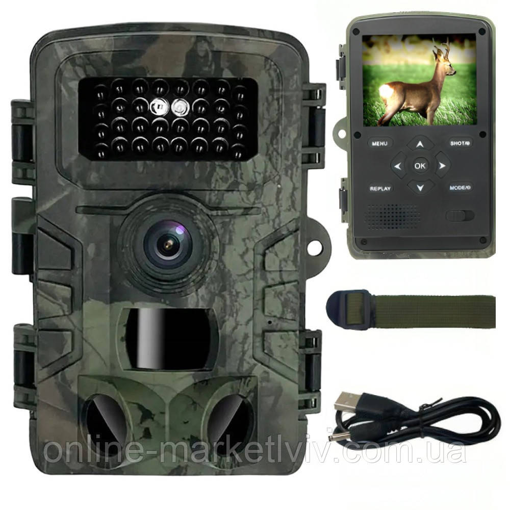 Фотопастка 32mpx, з датчиком руху та нічним баченням / Камера для тварин / Мисливська камера