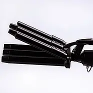 Керамічна плойка п'ять хвиль щипці 45 Вт для завивки волосся Sokany SK-670 Чорний Плойка голлівудські локони, фото 3