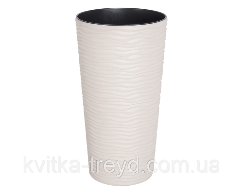 Вазон "Ф'южн" d16*30см. (біла роза) 2л