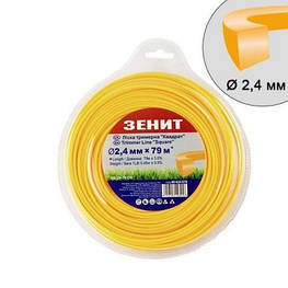 Жилка косильна Зеніт "Квадрат" 2,4 мм x 79 м (КВ-24-79-ОP) (40424079) - оригінал