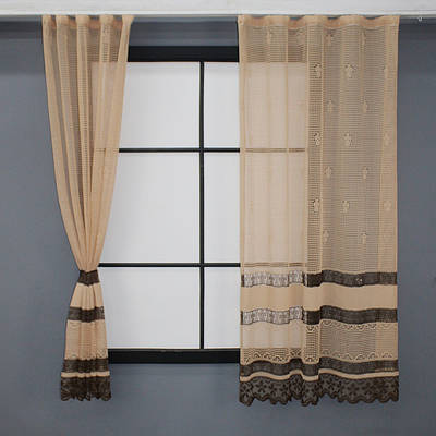 Кухонні (2шт. 100х150см.) фіранки. Колір какао з венге. Код 118к 52-0961