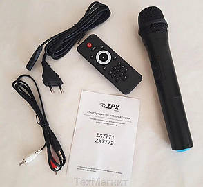 Портативна колонка ZPX ZX-7771 бездротова колонка Bluetooth з акамулятором Чорний 120 Вт, фото 3