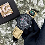 Тактичний багатофункціональний годинник Patriot 005BKSU ЗСУ Чорні Паракордовий ремінець Khaki + Коробка, фото 2