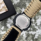 Тактичний багатофункціональний годинник Patriot 005BKSU ЗСУ Чорні Паракордовий ремінець Khaki + Коробка, фото 4