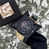 Тактичний багатофункціональний годинник Patriot 005BKSU ЗСУ Чорні Паракордовий ремінець Khaki + Коробка, фото 5