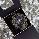 Тактичний багатофункціональний годинник Patriot 005CMGRSU ЗСУ Зелений камуфляж Паракордовий ремінець Army Green + Коробка., фото 5