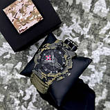 Тактичний багатофункціональний годинник Patriot 005CMGRSU ЗСУ Зелений камуфляж Паракордовий ремінець Army Green + Коробка., фото 4