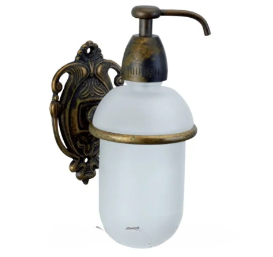 Диспенсер для рідкого мила з утримувачем із зістареної латуні 12 х 7 см Stilars Італія 131705