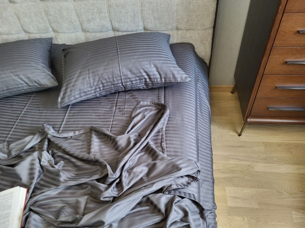 Комплект Stripe LUX GRAY SHADOW 1/1см Комфорт текстиль