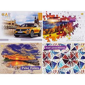 Альбом для малювання А5 24 аркуші, 120г/м² клеєний, обкл. 200г/м² ТМ Тетрада (ТЕ46)