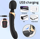 Вібратор-мікрофон із двома моторами, Двосторонній вібратор від USB, Стимулятор точки G і клітора, Інтимні ігри, фото 6