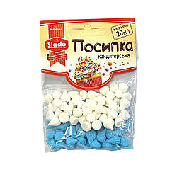 Цукрова прикраса для кондитерських воробів Безе в стіках 20г Біло-блакитне