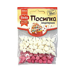 Цукрова прикраса для кондитерських воробів Безе в стіках 20г Біло-рожеве