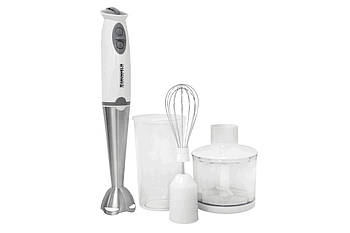 Блендерний набір GRUNHELM EBS-600SS, 600 Вт, 2 швидкості, чаша, стакан, вінчик, металева насадка блендер (59440)