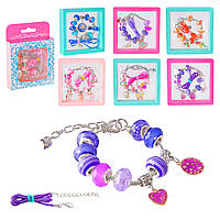 Набір біжутерії B4345 браслет та підвіска типу пандора 6 видів в кейсі