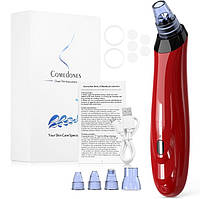 Вакуумний очисник пор для обличчя Comedones XL008S, 5 насадок, для вакуумного масажу та очищення шкіри, Польща