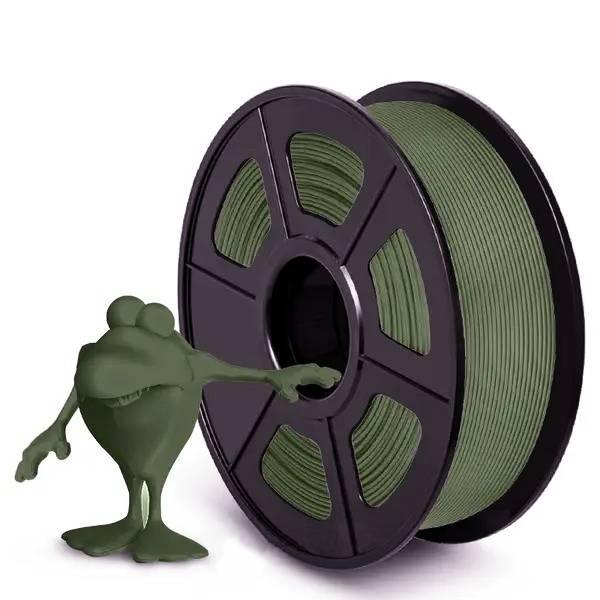 Пластик SUNLU PETG Camouflage Green, Classic Spool, 1.75мм, 1кг, 230-260°C, Темнозелений філамент для 3Д-друку, фото 1