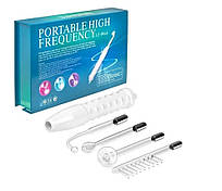 Косметологічний апарат Дарсонваль для догляду за шкірою обличчя і тіла, 4 насадки