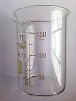 Стакан мірний Н-1-150 МС (низький з носиком) зі шкалою V-150 мл ГОСТ 25336-82 з термічно стійкого скла
