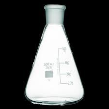 Колба мірна скляна 500 мл з притертою горловиною та друкованою шкалою. Україна