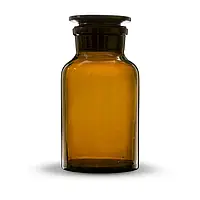 Склянка для реактивів, притертою пробкою з янтарного скла V-250 мл ГОСТ 21400-75