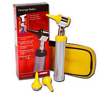 Отоскоп PARKER з прямим LED-освітленням, 2,5 В, металевий корпус, жовтий, Італія