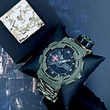 Тактичний багатофункціональний годинник Patriot 005AGSU ЗСУ Паракордовий ремінець Camo Green + Коробка, фото 2