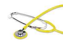 Стетоскоп GIMA для прослуховування тонів серця і легенів, Жовтий, Італія