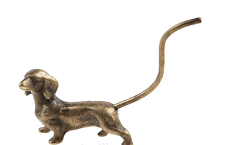 Підставка для кілець "Собака" із зістареної латуні 4х11,5 см Stilars Италия 130382