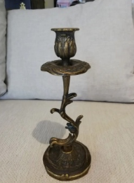 Свічник "Роза" із зістареної латуні 9х23,5см Stilars Італія 131218