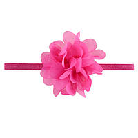 Дитяча пов'язка на голову із шифоновим бантом one size малиновий