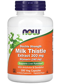 Силімарин подвійної концентрації Milk Thistle Now Foods, 300 мг 200 капсул