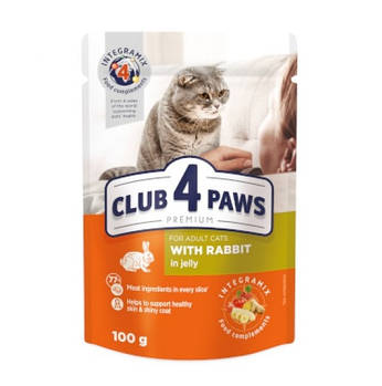 Корм Клуб 4 лапи Premium для дорослих котів Кролик в желе 100 г