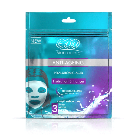 Eva skin clinic hyaluronic sheet mask. гіалуронова маска (3 листи) Єгипет Оригінал, фото 1