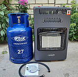 Газовий інфрачервоний нагрівач SUPER GAZ Turbo з вентилятором із балоном 27 л і редуктором (комплект), фото 7