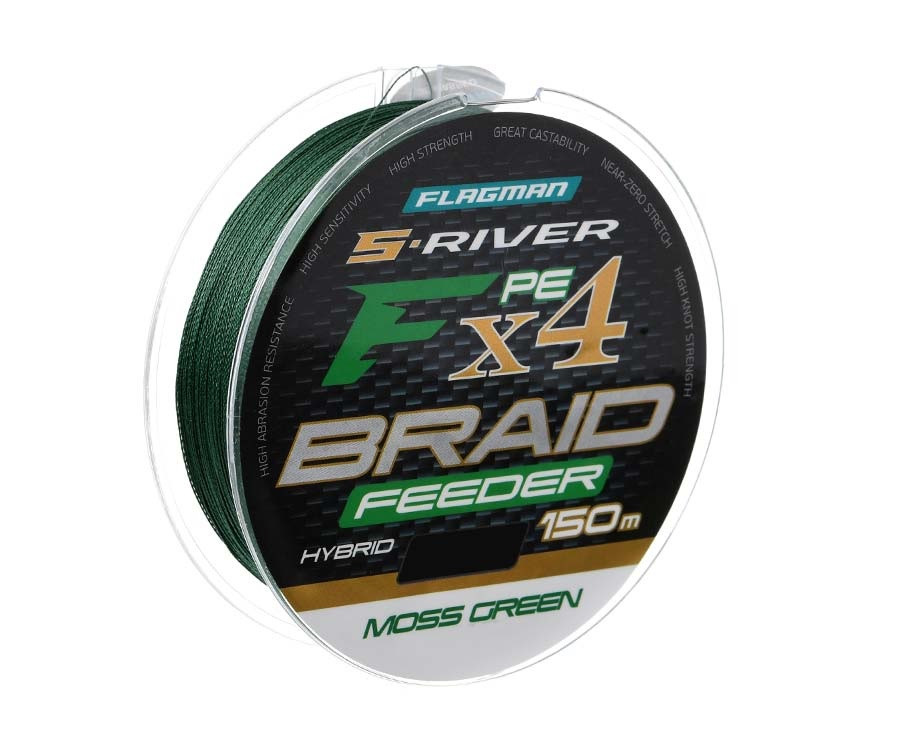 Шнур Flagman S-River PE Braid Hybrid F4 Feeder 150 м Moss Green 0.14 мм (SRBH150-014)