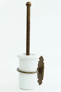 Підставка для туалетного йоржика із зістареної латуні 10х40 см Stilars Италия 131312