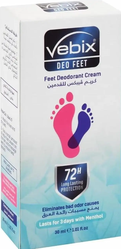 Vebix Вебикс Deo Feet Крем дезодорант для ніг Єгипет Оригінал